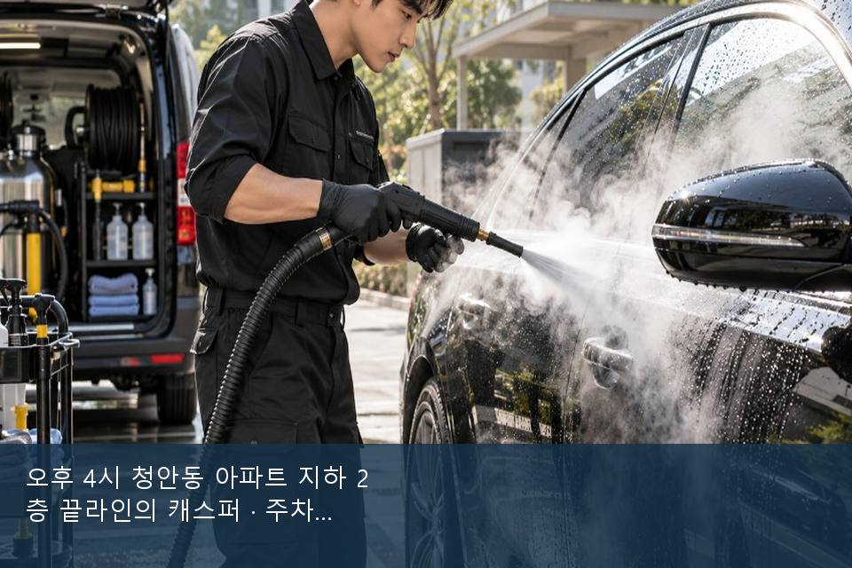 오후 4시 청안동 아파트 지하 2층 끝라인의 캐스퍼 · 주차장에서 부른 날
